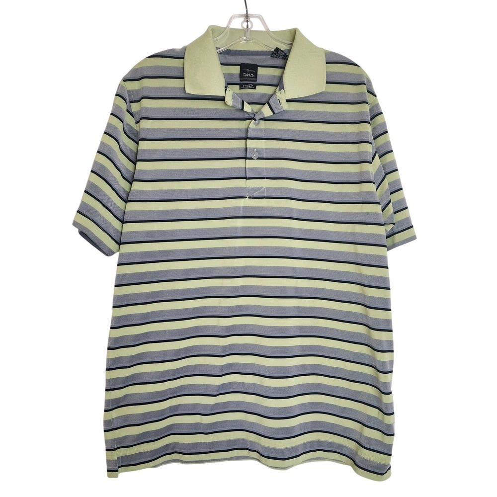 Page & Tuttle Short Sleeve Golf Polo Shirt Men's Size Large Blue‎ Striped M30